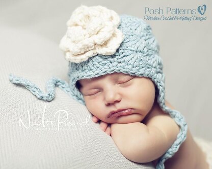 Solid Shells Earflap Hat Crochet Pattern 189