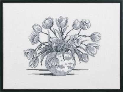 Permin Grey Tulips F5632 Cross Stitch Kit - 58x42cm