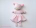 Pink Waldorf knitted girl doll for small babies