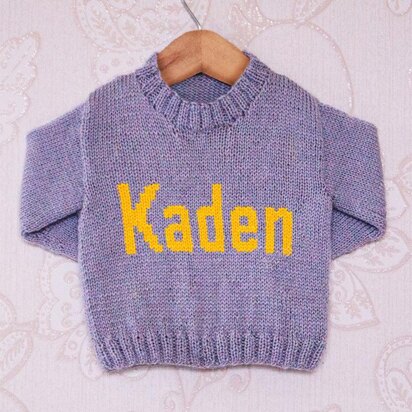 Intarsia - Kaden Moniker Chart - Childrens Sweater