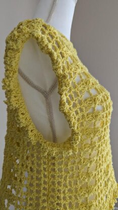 Canary Yellow Butterfly Crochet Top