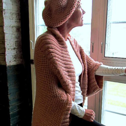 Women’s Shrug and Hat in Plymouth Baby Alpaca Aire - F477