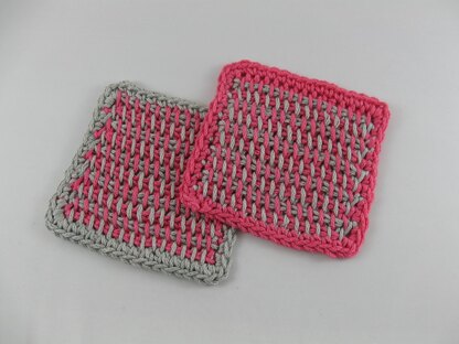 Tunisian Crochet Coasters
