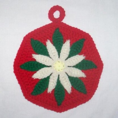 Christmas Poinsettia Potholder C-110