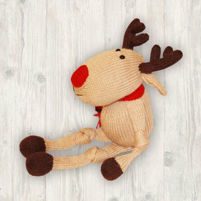 Reindeer Knitting Pattern (an extremely soft, huggable and cute toy), Knitted Reindeer
