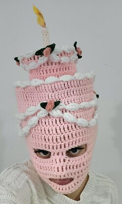 Pink Cake Mask Crochet Pattern