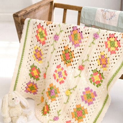 Little Girl Pink Baby Blanket in Caron Simply Soft - Downloadable PDF