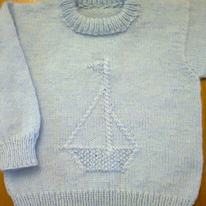 Sail Boat Pullover in Sirdar Snuggly-2 sizes