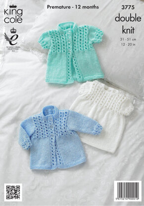 Dress and cardigan in King Cole Baby Glitz DK - 3775
