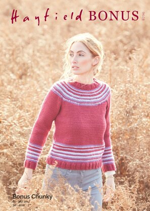 Yoke Sweater in Hayfield Bonus Chunky - 8296 - Downloadable PDF