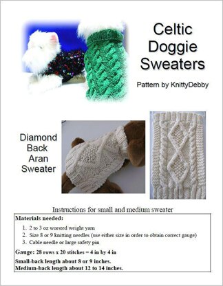 Diamond Back Aran Dog Sweater