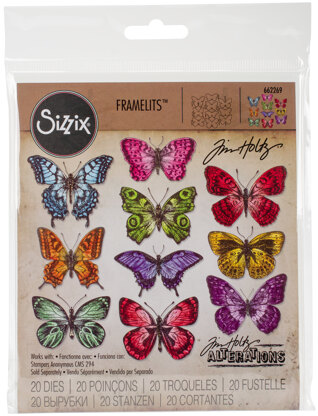Sizzix Framelits Dies By Tim Holtz 20/Pk - Flutter By