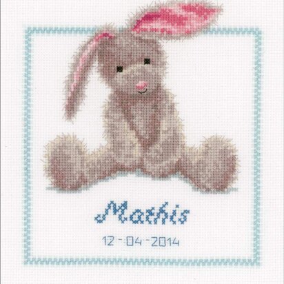 Vervaco Cute Bunny Cross Stitch Kit - 19 x 21cm