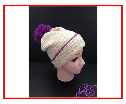 Slouchy Hat Crochet Pattern with Pom Pom