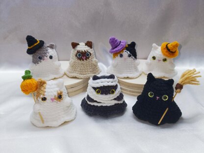 Cat Crochet Pattern, Halloween Cats Crochet Pattern, No Sew Crochet Pattern