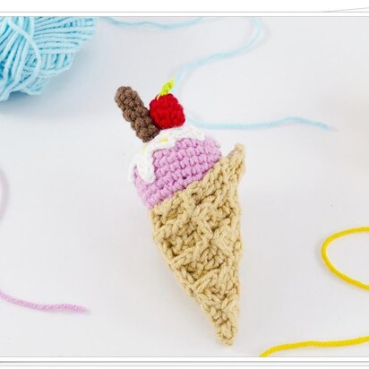 Crochet Ice Cream Keychain