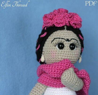 Friducha in Tehuana Dress Amigurumi Doll