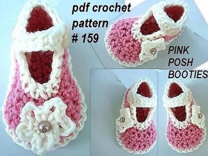 Pink Posh Booties | Crochet Pattern 159