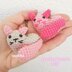 Heart cat keychain crochet pattern