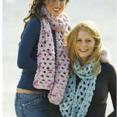 Knitted Scarf and Mittens in Twilleys Freedom Wool - 9055
