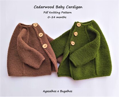 Garter Stitch Cardigan | Cedarwood Baby Cardigan | 0-24 months