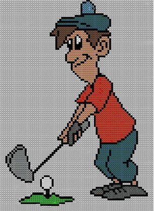 Childrens & Adults Cartoon Golfer Jumper