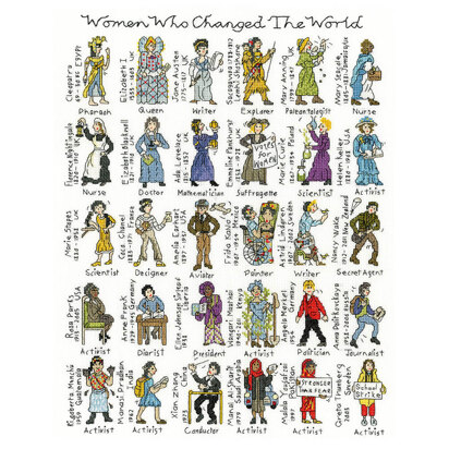 Bothy Threads Women Who Changed The World by Pete Smith Cross Stitch Kit - 33 x 42cm