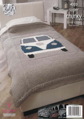 Camper Van Bed Throws in King Cole Super Chunky - 4323 - Downloadable PDF