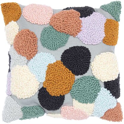 Rico Punch Needle Kit - Cushion Multi Dots - 40cm x 40cm