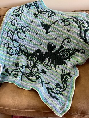 Garden Fairy Mosaic Crochet Throw - REVERSIBLE