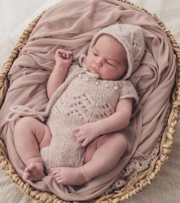 Sarah Anne Baby Romper and Bonnet Set