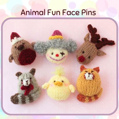 Animal Fun Face Brooches