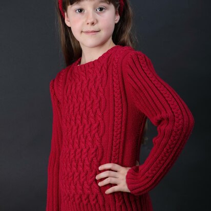 Charmeine - Cable Jumper for Girls Sizes 116, 122, 128, 134, 140 (EU) resp. 6, 7, 8, 9, 10 (US)