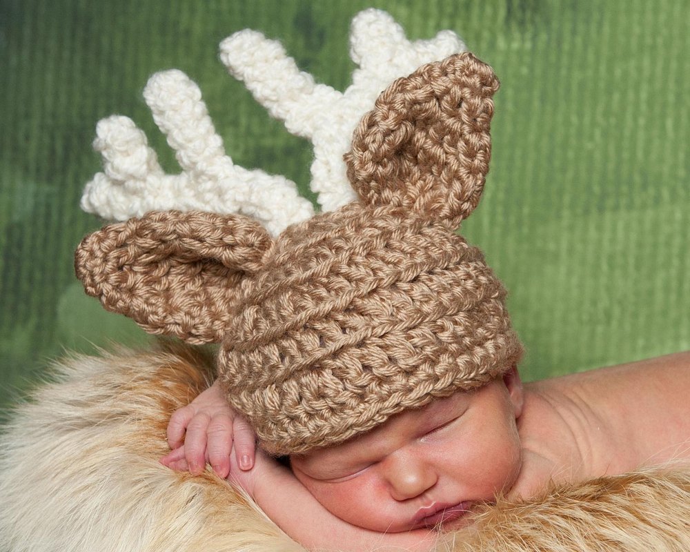 Crochet deer hot sale hat