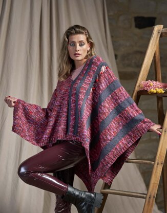 Harriet Poncho with Button Shoulder Detail in West Yorkshire Spinners - DBP0198  - Downloadable PDF