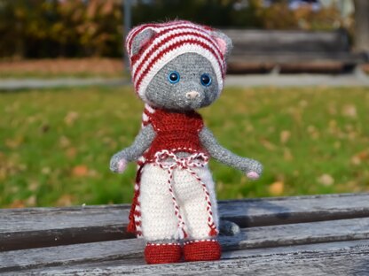 Doll Clothes - Outfit Christmas for teddy, cat