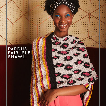 Pardus Fair Isle Shawl - Free Crochet Pattern For Women in Paintbox Yarns