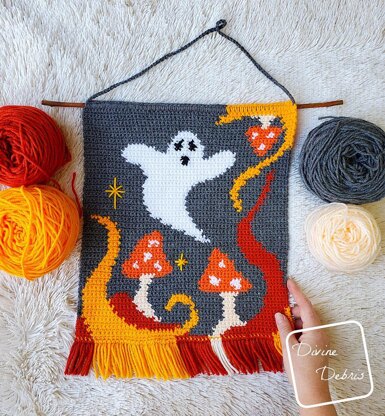 Ghost in the Mushrooms Wall Hanging