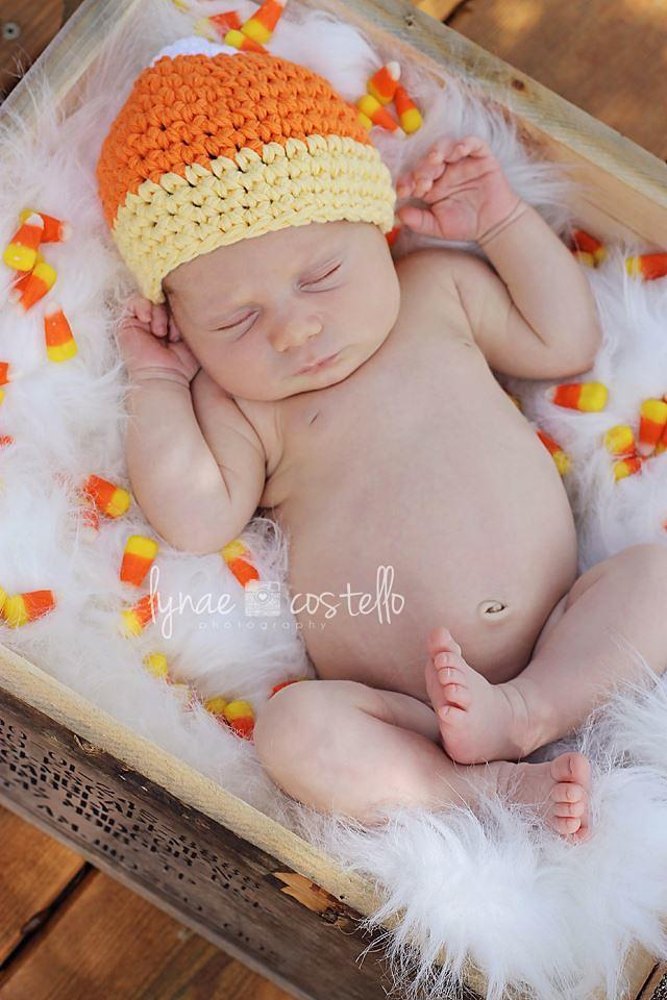 Candy corn sales baby hat