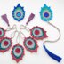 Peacock Feather Motif, Bookmark, Garland "India"