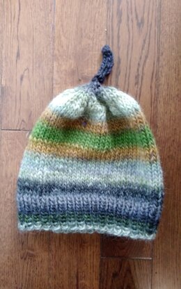 Green Tan and Dark Gray Beanie