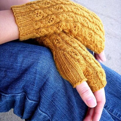 Honeycomb Twist Mitts - knitting pattern