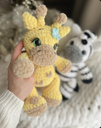 Giraffe and Zebra plush toys