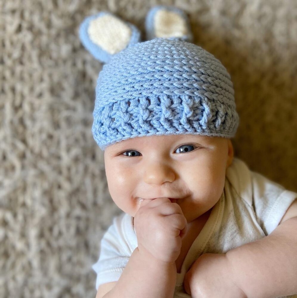 Bunny ears hat store for baby