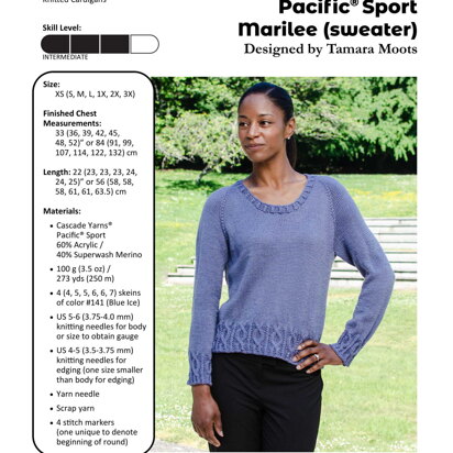 Pacific Sport Marilee Sweater in Cascade Yarns - DK576 - Downloadable PDF