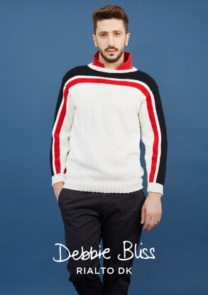S.Y.R Sweater - Knitting Pattern For Men in Debbie Bliss Rialto DK