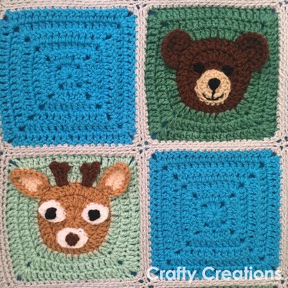 Woodland Animals Baby Blanket Crochet pattern by Crafty Creations ...