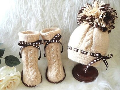 Newborn Baby Booties Baby Beanie Knitting Pattern