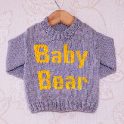 Intarsia - Baby Bear Chart- Childrens Sweater