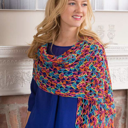 Happy-Go-Lacy Shawl in Red Heart Heart & Sole - LW4829 - Downloadable PDF